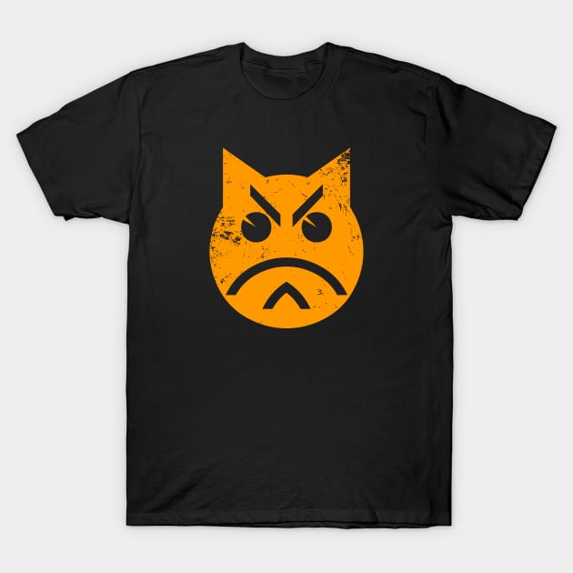 Pouting Grunge Cat Emoji T-Shirt by tinybiscuits